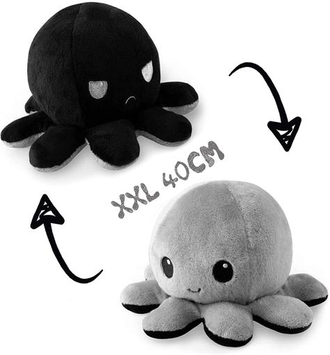 Unstable Unicorns, Reversible Octopus, Octopus Plush, Angry Face, Kawaii Plush, Beanie Baby, Fidget Toys, A Word, Baby Beanie