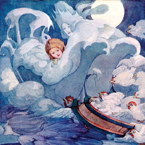 Anne Anderson Snow Queen Illustration, Hans Andersen, Andersen's Fairy Tales, The Snow Queen, Fairy Paintings, Wonder Book, Queen Art, Fairytale Illustration, Hans Christian