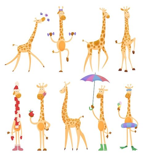 Giraffe Illustration, Cartoon Giraffe, Pink Giraffe, Funny Giraffe, Cute Giraffe, Two Birds, Baby Giraffe, Alphabet Illustration, Giraffes