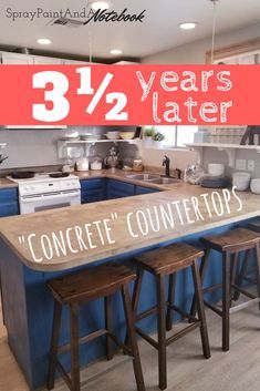 Faux Countertops, Faux Concrete Countertops, Painting Bathroom Countertops, Affordable Kitchen Countertops, Concrete Countertops Over Laminate, Concrete Countertops Colors, Concrete Countertops Bathroom, Replacing Kitchen Countertops, Concrete Countertops White