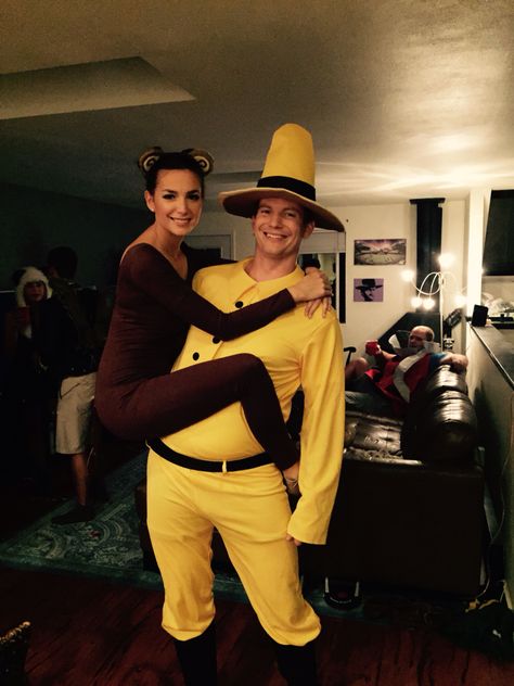 Halloween costume - Curious George and the Man in the Yellow Hat! Couples costume! Curious George Costume, Man In The Yellow Hat, Monkey Costume, Wolf Costume, Halloween Couple, Couple Costumes, Couples Costume, Black Halloween Dress, Cute Couple Halloween Costumes