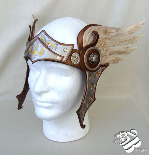 Valkyrie Leather Headpiece by B3leatherdesigns on Etsy Valkyrie Headpiece, Valkyrie Helmet, Leather Headpiece, Lady Thor, Thor Costume, Leather Helmet, The Valkyries, Leather Armor, Leather Mask