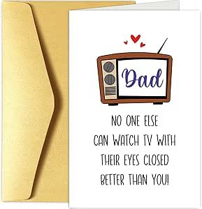 Chenive Funny Birthday Card for Dad, Dad Birthday Card from Daughter Son, Humorous Father's Day Card, Dad Greeting Card, Watch TV With Eyes Closed Diy Bday Cards For Dad, Dad Birthday Card From Daughter, Birthday Catds, Birthday Greetings For Myself, Happy Birthday Dad From Daughter, Happy Birthday Dad Cards, Happy Fathers Day Cards, Father Birthday Cards, Birthday Card For Dad