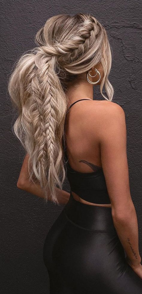 Braided Half Up, Braided Hairstyle, Easy Braided Hairstyle, Summer Braids,  different types of braids, braid Hairstyles for girls, cute braided hairstyles, Braided Gairstyle Ideas, long braided hairstyle Trendy Ponytail, Ponytail Hairstyle Ideas, Side Braid Ponytail, Intricate Braids, Hairstyle Ideas Easy, Hairstyle Easy, Ponytail Hairstyle, Easy Hairstyle, Work Hairstyles