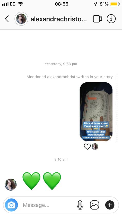 OMG SHE REPLIED TO MY INSTA STORY ABOUT READING TKAK AAHHHH🤩🤩🤩🤩🤩🤩🤩🤩🤩 Insta Story, Your Story, Incoming Call, Incoming Call Screenshot, Reading, Books, Quick Saves