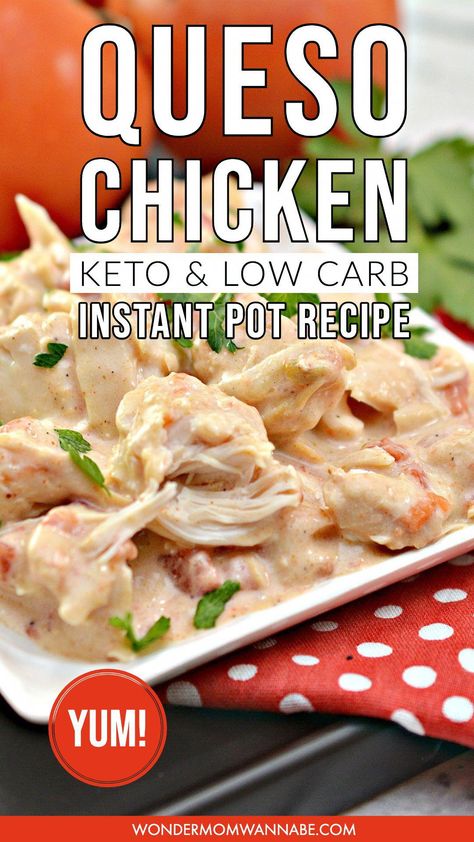 Keto Chicken Thigh Instant Pot Recipes, Keto Chicken Queso, Keto Instant Pot Recipes Dinners, Keto Queso Chicken, Low Carb Chicken Instant Pot Recipes, Insta Pot Keto Meals, Keto Instapot Chicken, Keto Instant Pot Recipes Chicken, Instapot Keto Recipes