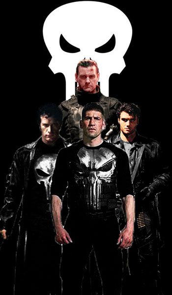 De atras hacia delante: -Ray Stevenson (2008) -Thomas Jane (2004) - Dolph Lundgren (1989) -Jon Bernthal (2017) Dolph Lundgren Punisher, The Punisher Jon Bernthal, Thomas Jane Punisher, Dodgeball Movie, Punisher 2004, Flock Of Crows, Thomas Jane, Ray Stevenson, Dolph Lundgren