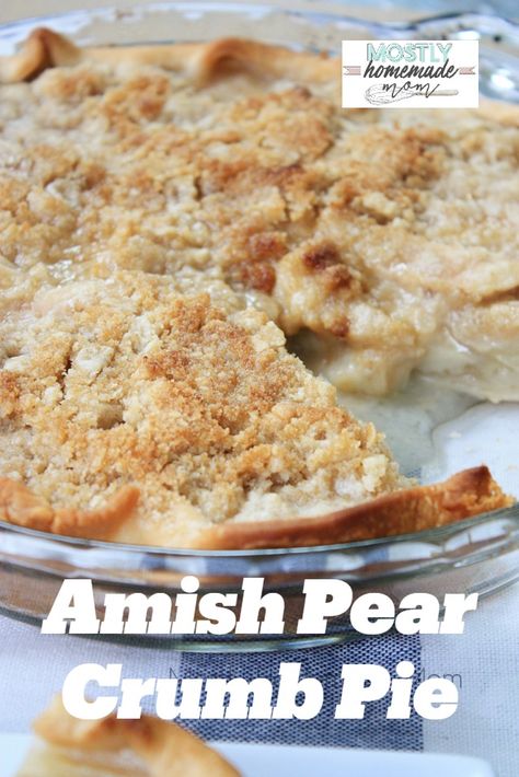 Canned Pear Pie Recipe, Easy Pear Recipes, Fresh Pear Recipes, Pear Pie Filling, Pear Recipes Easy, Pear Pie Recipe, Pear Dessert Recipes, Crumb Pie, Just Pies