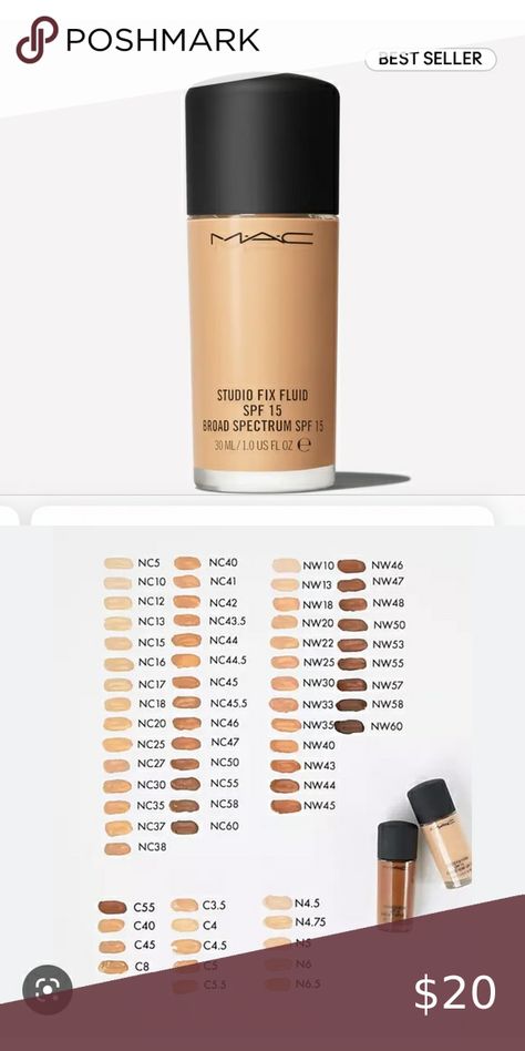 NEW MAC Studio Fix Fluid Foundation spf 15 NC37 Mac Foundation, Mac Studio Fix Fluid, Mac Studio Fix, Mac Studio, Studio Fix, New Mac, Spf 15, Mac Cosmetics, Makeup Inspiration