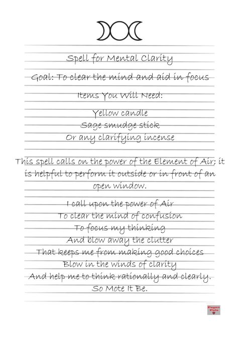 Spell for Mental Clarity Spell For Intelligence, Higher Self Spell, Spells For Kindness, Spells For Guidance, Clarity Candle Spell, Self Improvement Spells, Feel Better Spell, Spell For Concentration, Spell For Guidance