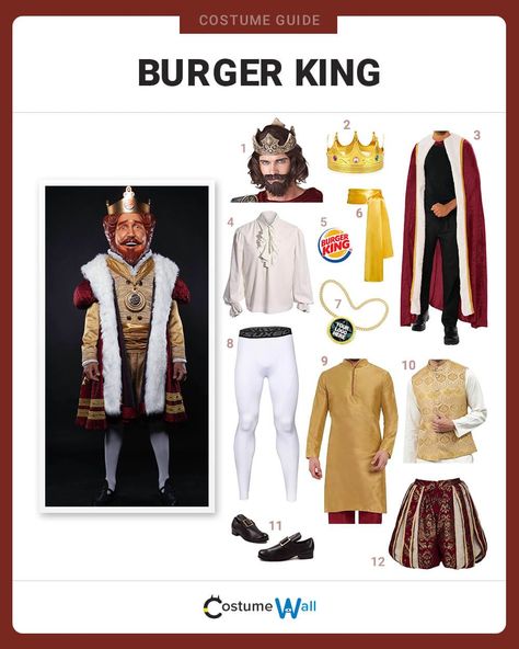 Burger King Costume Burger King Costume, King Cape, Wendy Corduroy, Billy Madison, Royal Costume, Pink Power Rangers, Got Costumes, King Costume, Marvin The Martian