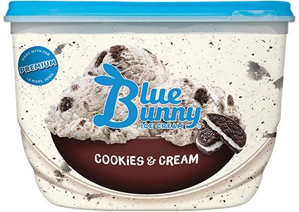 Vanilla flavored ice cream blended with crème-filled chocolate cookie pieces. Cookies Cream Ice Cream, Premium Cookies, Bunny Ice Cream, Blue Bunny Ice Cream, Free Coupons By Mail, Flavored Ice, Dairy Desserts, Premium Ice Cream, Cream Ice Cream