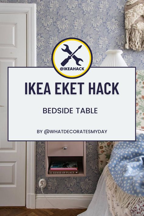 Ikea Eket Bedside Table, Eket Bedside Table, Bedside Table Ikea Hack, Bedside Table Hack, Ikea Eket, Bedside Storage, Sense Of Place, Small Changes, Ikea Hack