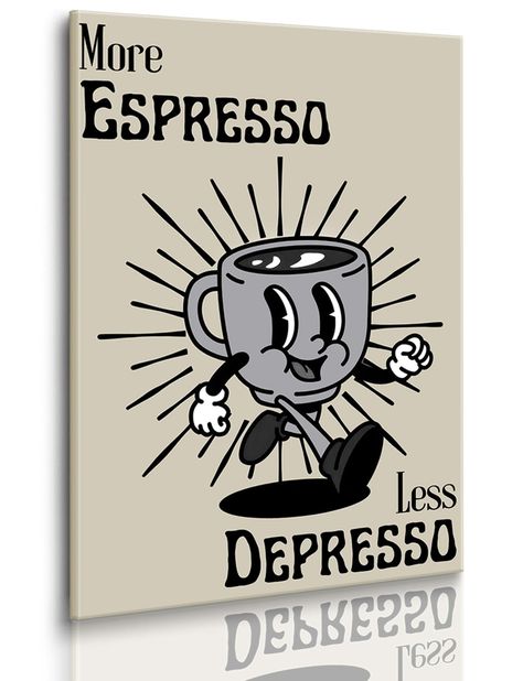 PRICES MAY VARY. ☕ 【 coffee bar signage 】 size: 12x16, excluding frame. if you want to add some coffee themed canvas wall art to your home decor, this interesting design is perfect for showcasing your love for coffee and adding some coffee culture to your space. ☕ 【 coffee wall decoration 】 fashionable room decoration with cool and cute pictures. interesting coffee retro posters bring a positive and fashionable atmosphere to your kitchen, dining room, bedroom, dormitory, apartment or classroom ☕ Cute Coffee Pictures, Coffee Design Ideas, Coffee Themed Kitchen, Coffee Classroom, Paintings Cute, Coffee Paintings, Coffee Posters, Picture Coffee, Coffee Theme Kitchen