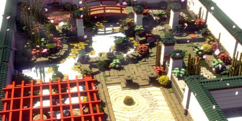 The Assault on Kokodu | Zen Garden Minecraft Zen Garden, Minecraft Amazing Builds, Minecraft Garden Ideas, Garden Minecraft, Zen Garden Ideas, Minecraft Welten, Minecraft Garden, Rumah Minecraft Sederhana, Japanese Zen Garden