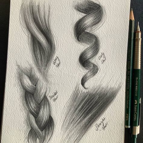 Hair Sketches, Realistic Hair Drawing, Beautiful Pencil Drawings, Drawing Guides, Eye Drawing Tutorials, Drawing Tutorial Face, Nose Drawing, Hair Sketch, Body Drawing Tutorial