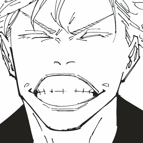 Gojo Satoru Icon, Gojo Manga, Smile Drawing, Anime Jujutsu Kaisen, Snake Art, Manga Anime One Piece, Gojo Satoru, Male Face, Anime Movies