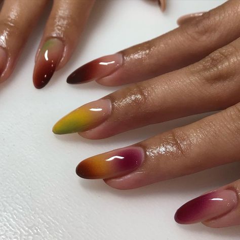 Fall Aura Nails, Red Aura Nails, Aura Nails, Nails Y2k, Airbrush Nails, Nagel Inspo, Nails Gel, Cat Kuku, Style Punk