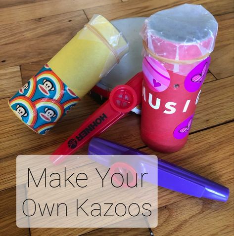 Diy Kazoo How To Make, Kazoo Craft For Kids, Make Your Own Instruments Kids, Home Made Instruments For Kids, Music Instruments Crafts For Kids, Home Made Instruments, Diy Instruments For Kids, Homemade Instruments For Kids, Kazoo Instrument