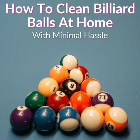 Learn how to clean billiard balls at home in a few easy steps. It's surprisingly easy and you don't need any special equipment. In fact, you can just use... Homemade Pools, Antique Billiards, Pool Halls, Pool Ball, How Do You Clean, Professional Cleaners, Pool Cues, Pool Cleaning, Pool Table