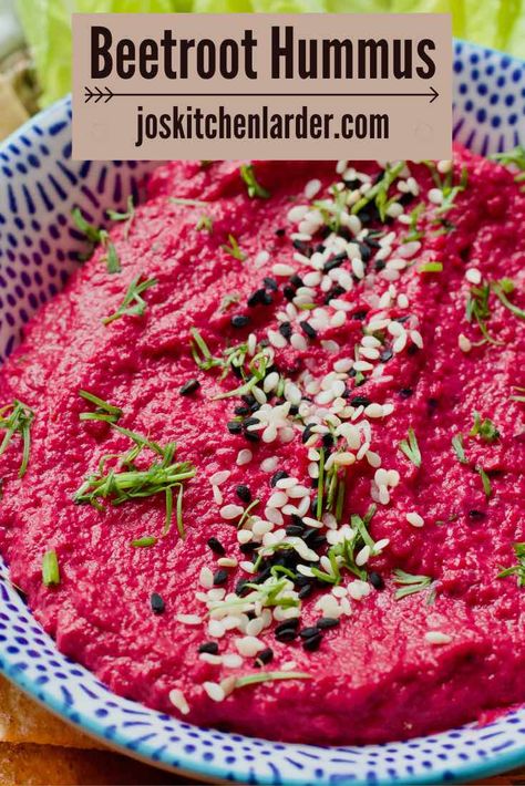 Beautifully vibrant and subtly sweet this delicious beetroot hummus will become your new favourite dip. Made with handful of simple ingredients, it's a nutritional powerhouse and flavour sensation. #beetroothummus #beetrootdip #hummusrecipe #spread Beetroot Hummus Recipe, Beetroot Hummus, Hummus Ingredients, Beet Hummus, Beetroot Powder, Homemade Hummus, Hummus Recipe, Recipe Steps, Canned Chickpeas