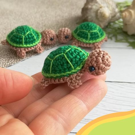 Crochet Turtle Pattern Free, Crochet Turtle Pattern, Octopus Crochet Pattern, Tiny Turtle, Crochet Turtle, Pola Amigurumi, Bunny Crochet, Turtle Pattern, Crochet Simple