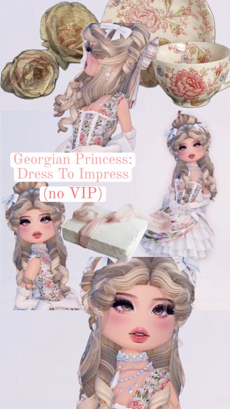 dress to impress georgian princess #dresstoimpressoutfits #dresstoimpress #fashion #georgian #vintage #roblox Graced With Pearls Outfits, Vintage Dress To Impress, Dress To Impress Graced With Pearls, Graced With Pearls Dress To Impress, Dti Ideas, Dti Outfits, Pearl Dress, Dress To Impress, Vintage Dresses