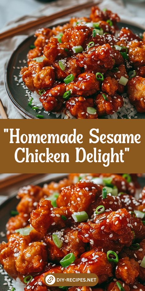 Whip up homemade sesame chicken with this simple recipe. Crispy chicken, sweet and tangy sauce, and a sprinkle of sesame seeds! Thai Sesame Chicken, Sesame Chicken And Rice, Sesame Seed Chicken Recipe, Grilled Sesame Chicken Recipe, Saute Chicken Recipes Simple, Sesame Chicken Recipe Air Fryer, Chicken Cubes Recipes Simple, Sesame Chicken Recipe Healthy, Sesame Chicken Recipe Easy