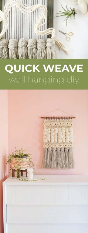 Woven Wall Hanging Diy, Weave Wall Hanging, Wall Weave, Hanging Diy, Weaving Wall Hanging, Weaving Tutorial, Diy Weaving, A Beautiful Mess, Wall Hanging Diy