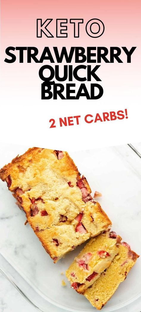 Keto Ingredients, Quick Bread Recipe, Keto Fruit, Strawberry Bread, Keto Diet List, Keto Diet Breakfast, Recipe Breakfast, Diet Breakfast Recipes, Low Carb Breakfast Recipes