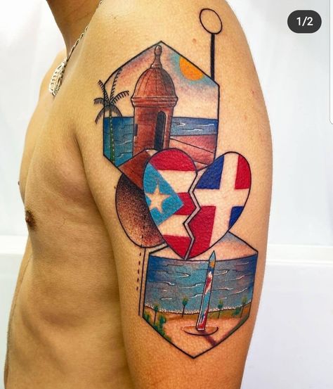 Puerto Rican And Dominican Tattoos, Panama Tattoo Ideas, Dominican Tattoo Ideas, Dominican Republic Tattoo Ideas, Puerto Rico Tattoos, Dominican Tattoo, Puerto Rican Tattoo, Cuban Tattoos, Dominican Culture