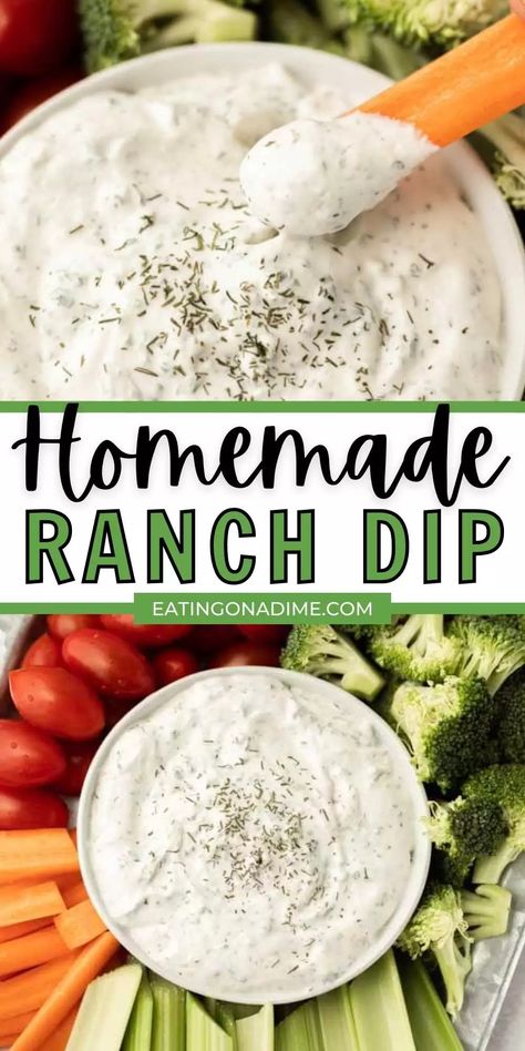 Homemade ranch dip - learn how to make ranch dip Best Homemade Ranch, Veggie Dip Recipe, Ranch Dressing Dip, Ranch Dressing Recipe Homemade, Ranch Dip Recipe, Homemade Ranch Dip, Homemade Ranch Seasoning, Vegetable Dips, Sour Cream Dip