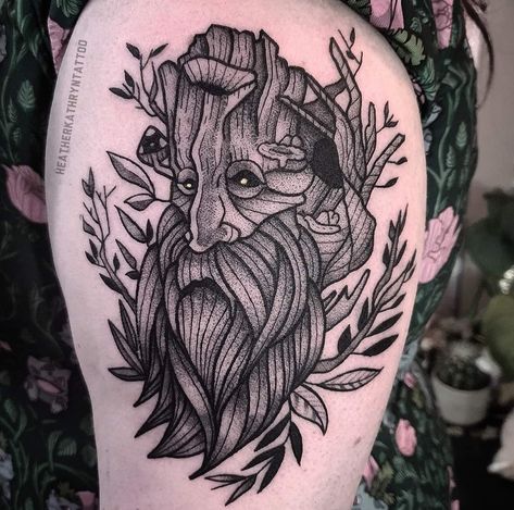 Radagast Tattoo, Treebeard Drawing, Ring Wraith Tattoo, Lotr Inspired Tattoos, Lotr Ent Tattoo, Treebeard Art, Treebeard Tattoo, Ent Tattoo, Lotr Tattoo Ideas