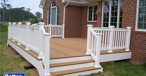 painted deck red brick | wooden deck red brick house - Google Search | Cool Ideas | Pinterest ... Deck Colors, Patio Deck Designs, Deck Construction, Deck Paint, Deck Designs Backyard, Trex Deck, Deck Projects, Red Brick House, House Deck