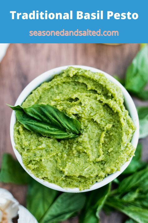 Traditional Basil Pesto Easy Pesto Sauce, Squash Macaroni And Cheese, Salted Recipes, Butternut Squash Macaroni, Basil Pesto Recipe, Basil Pesto Recipes, Baked Butternut Squash, Macaroni And Cheese Recipe, Spicy Cheese