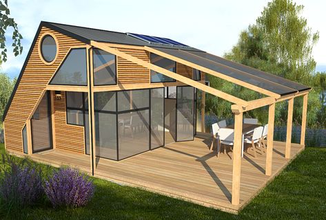 A Frame House, Tiny House Cabin, Eco House, Furniture Plans Free, Tiny House Living, Shed Plans, Wooden House, Design Case, House In The Woods