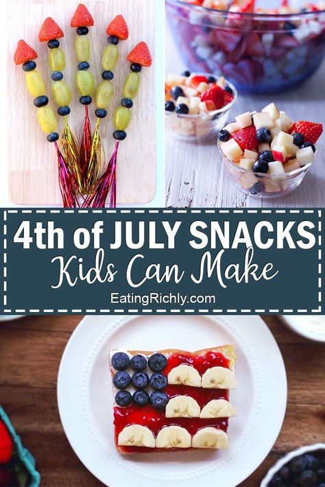 Firework Snacks, 4th Of July Snacks, Patriotic Snacks, Patriotic Food, Kid Snacks, July Ideas, Fourth Of July Food, Holiday Snacks, Smart Cooking