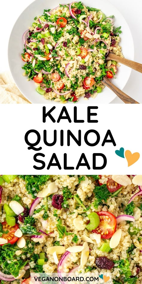 This kale quinoa salad is both satisfying and nourishing! It brings together the goodness of kale, the protein-packed power of quinoa, and the crunch of juicy veggies in a refreshing lemon dressing. Quinoa Kale Salad, Kale And Quinoa Salad, Best Quinoa, Zone Diet Recipes, Grain Salads, Kale And Quinoa, Blue Zones Recipes, Perfect Quinoa, Zone Recipes