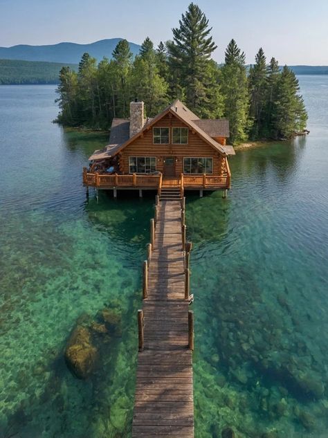 Island Escape Lake House In Michigan, Paradise Aesthetic, Michigan Lake House, Michigan Cottage, House Aesthetics, Cabin Weekend, Action Board, Forest Lodge, Dream Cabin