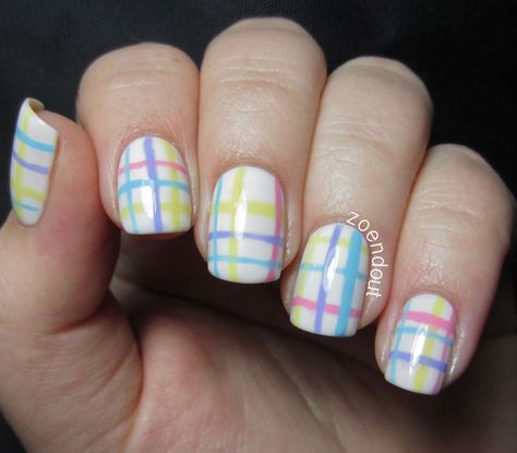 Easter Nails Easy, Easter Nail Art Designs, Nails Opi, Easter Nail, Easter Nail Designs, Easter Nail Art, Holiday Nail Designs, Plaid Nails, Nails Polish