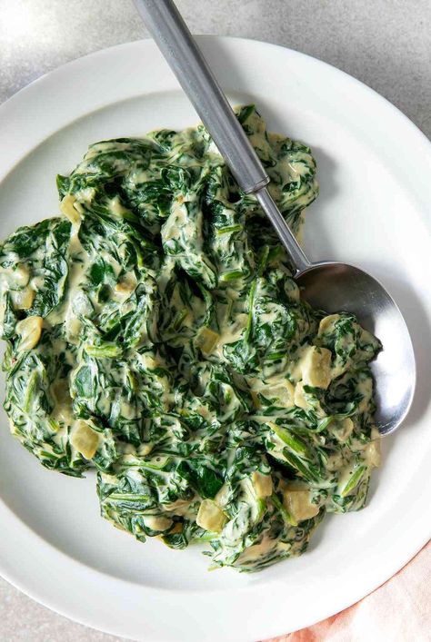 This vegan creamed spinach is as good as the real thing. It's creamy and flavorful with rich umami from the mushroom powder and nutritional yeast. Using Nutritional Yeast, Vegan Creamed Spinach, Dried Porcini Mushrooms, Quick Side Dishes, Vegetarian Soup Recipes, Sherry Vinegar, Mushroom Powder, Porcini Mushrooms, Dried Mushrooms