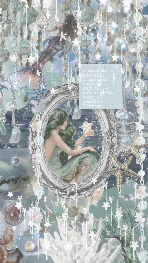 Sea Core Aesthetic, Mermaid Mythology, Sea Core, Phone Cover Stickers, Dark Mermaid, Pretty Wallpaper Ipad, Song Of The Sea, Mermaid Wallpapers, Fyp Aesthetic