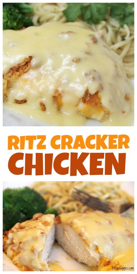 Baked Ritz Crackers, Ritz Chicken Casserole, Ritz Chicken, Crispy Cheddar Chicken, Ritz Cracker Recipes, Ritz Cracker Chicken, Cracker Chicken, Dinner Favorites, Chicken Tenderloin Recipes