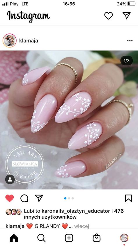 Pin by Lauren Lizer on Jesien nails | Elegant nails, Chic nails, Stylish nails art White Nail, Nails 2023, Easter Nails, Classy Nails, Pretty Acrylic Nails, Floral Nails, Fancy Nails, Chic Nails, Short Acrylic Nails