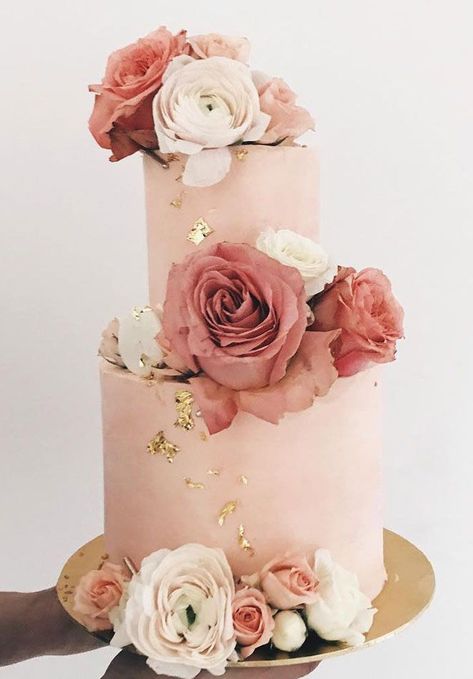 gorgeous blush and dusty rose wedding cakes Seminaked Wedding Cake, Blush Wedding Cakes, Gateau Baby Shower, Pretty Wedding Cakes, Wedding Cake Pictures, Wedding Cake Roses, Wedding Cake Ideas, Pink Wedding Cake, Tiered Cake