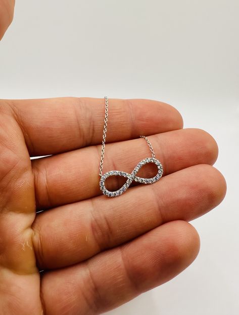 Infinity Diamond Pendant White Gold Jewelry $649 White Gold Jewelry, Diamond Pendant, Gold Jewelry, Ships, White Gold, Pendant, Gold, White