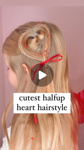 Easy Fun Hairstyles, Cute Hairstyles With Bows, Hairstyles With Bows, Hairstyles Bow, Heart Hairstyle, Cool Easy Hairstyles, Fun Hairstyles, Hair Glitter, Bow Hairstyle