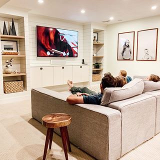 Basement Tv Rooms, Finished Basement Designs, Basement Playroom, Basement Inspiration, Cozy Basement, Basement Living Rooms, Basement Family Room, Diy Basement, Basement Plans