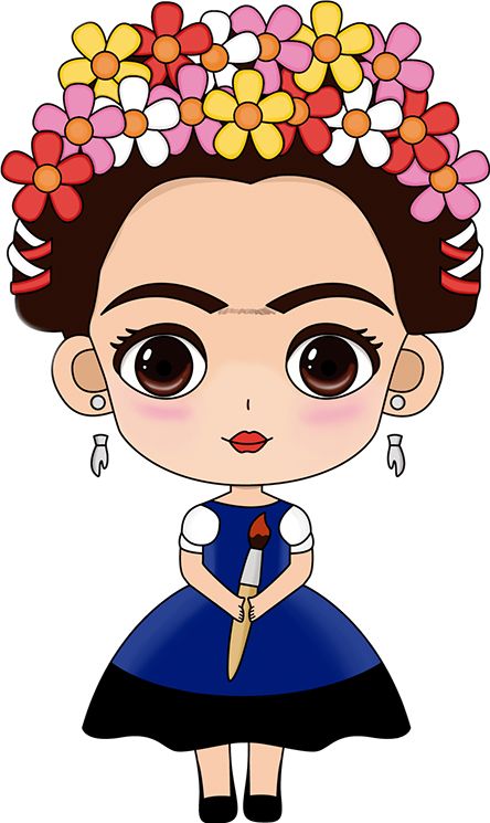 Frida Kahlo Drawing, Frida Kahlo Cartoon, Frida Kahlo Birthday, Christmas Math Worksheets, Woman Sticker, Chibi Coloring Pages, Frida And Diego, Kids Nursery Art, Disney Princess Colors