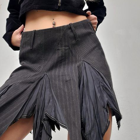 Francois Girbaud, Marithe Francois Girbaud, Pin Stripe, Wool Skirt, Mode Inspo, Hook Eye, Fashion Killa, Design Inspo, Aesthetic Clothes